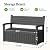 ATMELT Outdoor Bench, Waterproof Garden Bench with Storage, 100 Gallon Lockable Resin Deck Box, Weatherproof Bench Seating for Patio Yard Cushions Tools, Black