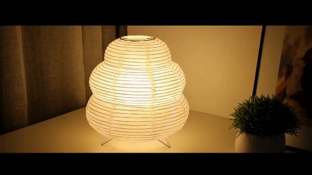 Anicompa Paper Lantern Lamp, Akari Japanese Rice Paper Table Lamp