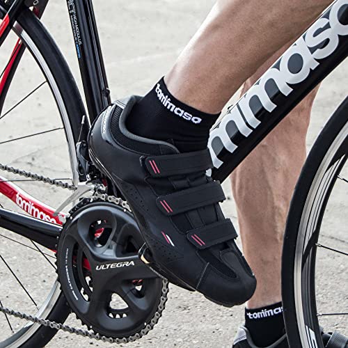 Tommaso Classic breathable Cycling Socks Men, Women - Breathable, Quarter, Ankle Compression, Anti Blister, High Socks, Bike Socks Support for Running Socks & Biking - Low Cut Socks Black Small 35-383