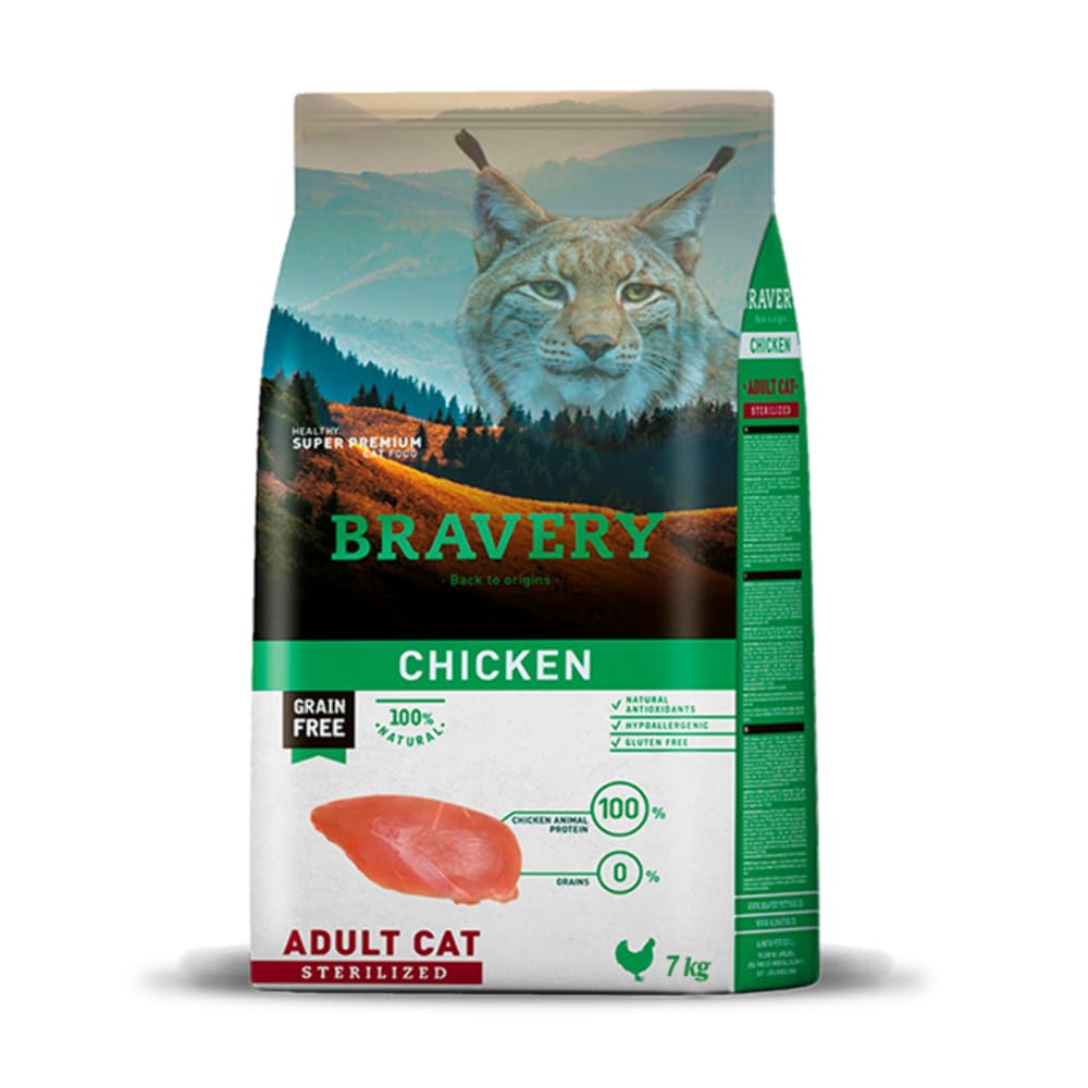 Bravery Croquetas Esteriliza Pollo para Gato 7 kg