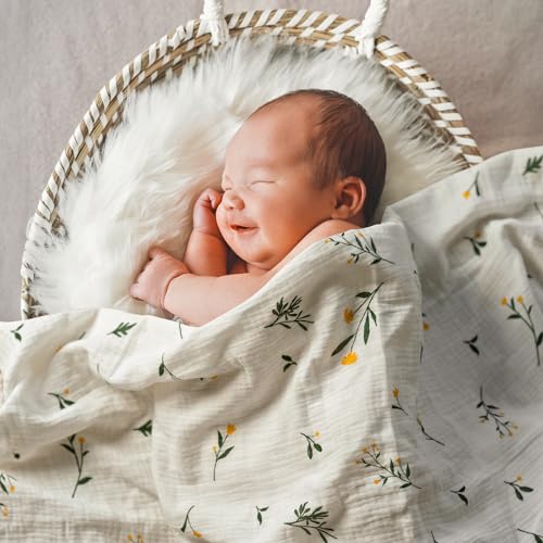 GLLQUEN BABY Baby Blankets for Newborn Soft 2 Pack, Muslin Cotton Baby Boy or Girl Blanket 95x100cm - Image 4