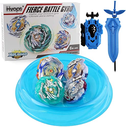 RGoal Bey Battle Battling Tops Burst Gyro Evolution Attack Set with 4D Launcher Grip Starter and Stadium