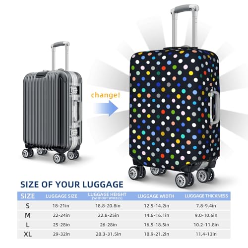 Color Dots Elastic Travel Luggage Covers Dustproof Scratch-Resistant Suitcase Protector Fit 22-24 Inch4