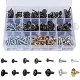 160 PCS 14 Sizes Metal Car Screw Body Bumper Hood Retainer Clips with Phillips Round...