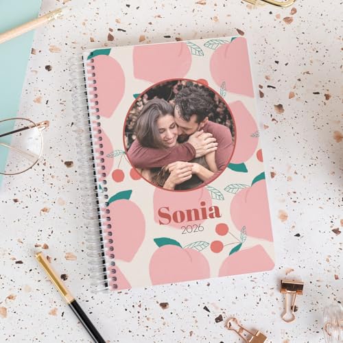 Wanapix | Agenda Personalizada 2025-2026 | Organización Dia o Semanal | Agenda Diaria Espiral 2025-2026 | Planificador anual | Tamaño A5 | Año 2025/26 | 100% Personalizado