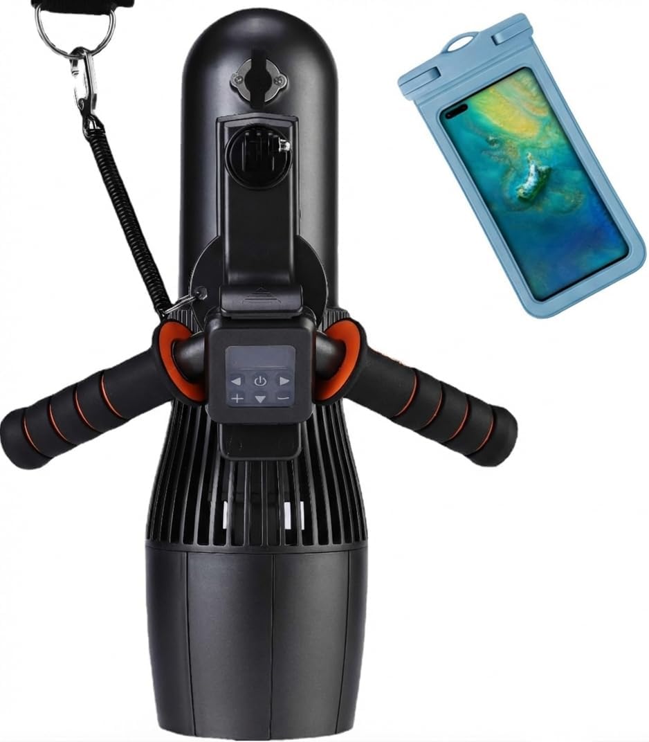 Water Scooter 15-60 Minutes Diving Snorkeling 500w 4400MAH Underwater Scooter, 3-7 kmh, add 30M Deep Waterproof Case
