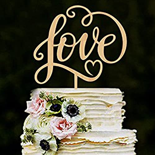 Cake Topper,Topper para Tartas Love Cake Topper de Madera Boda Decoración de Tarta de Fiesta