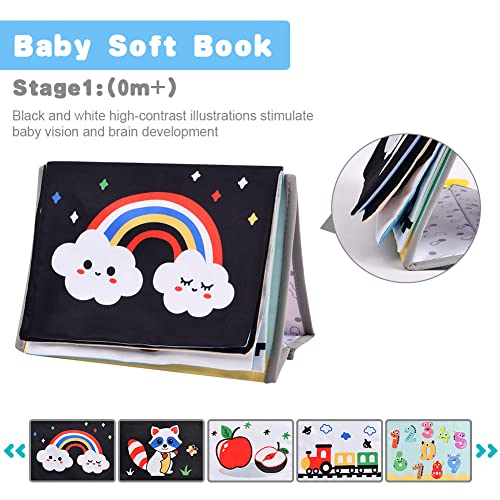 Aolso Baby Spiegel mit Knisterbuch, Spielzeug 0-9 Monate,Faltbarer ,Wahrnehmungs-Lernspielzeug für Neugeborenes,Geschenke für Babys-Löwe