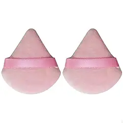 Kit 2 Esponjas Veludo Maquiagem Esponjinhas Para Pó Base (Rosa Claro)