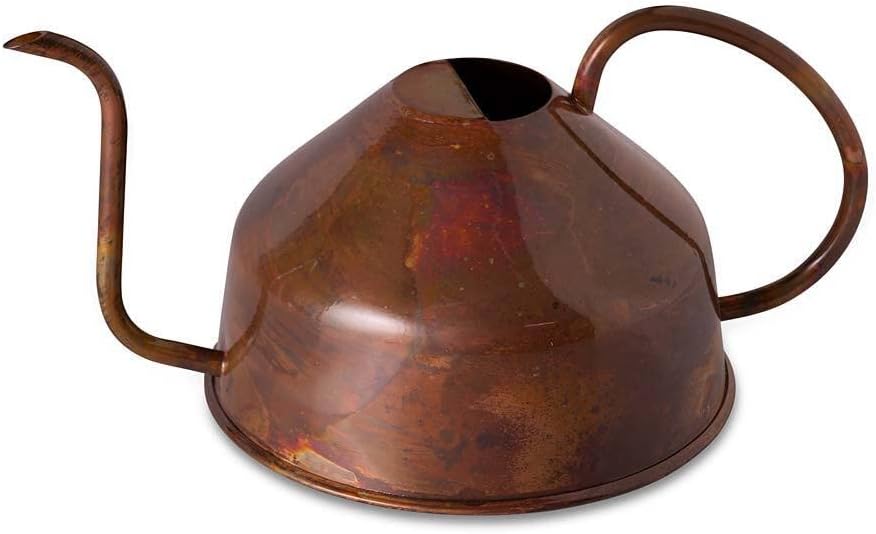 VivaTerra Copper Finish Watering Can, 10" L x 7.5" W x 6.5