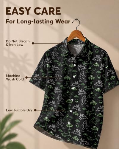 Image of 99TIMORO Horror Movie Men's Halloween Button Down Shirts Short Sleeve Top