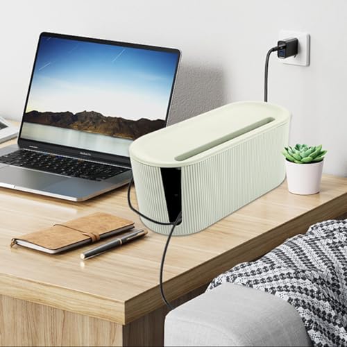 YAYODS 2 Stück Kabelbox Groß - 31x13,5x12,5cm Kabelmanagement Box - Kabel Management Box Grün - Kabel Organizer Box ABS Kunststoff - Kabel Box mit Deckel - Cable Box zum Kabel Verstecken