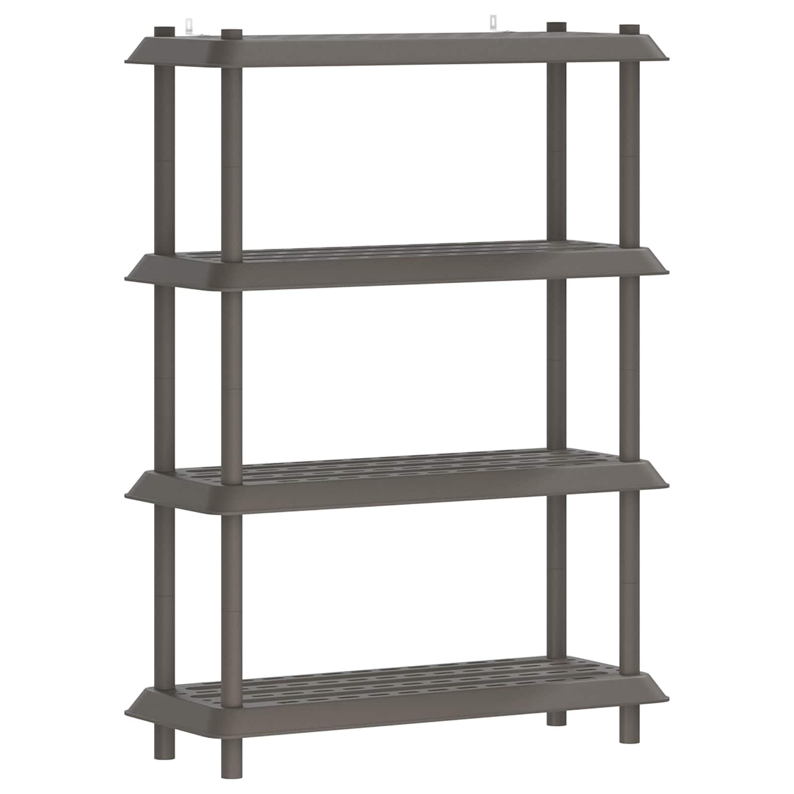 Générique Unità portaoggetti 4 livelli 100 x 40 x 136,5 cm PP Grigio Chiaro | Uso interno esterno, fori drenaggio, pulizia semplice, supporto piante, fissaggio a parete incluso