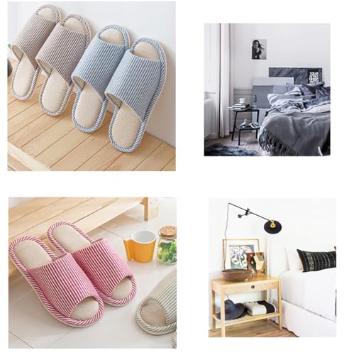 MAGILONA Women House Slippers Mens Bedroom Indoor Shoes Fall Memory Foam Open-Toe Home Shoes Slid Flax Soft Non-Slip Shoes4