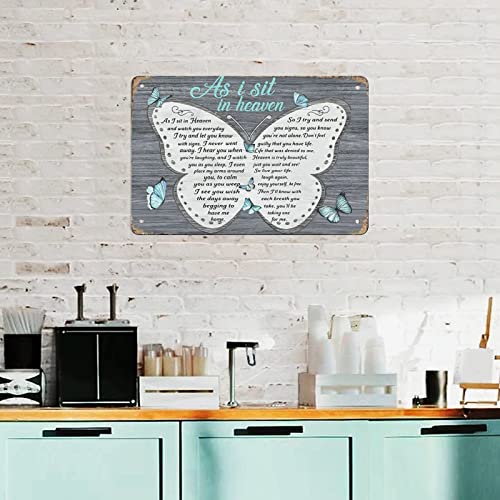 Butterflies As I Sit In Heaven I Try And Let You Know With Signs Metal Tin Sign Barber Shop Hair Cut Men Cave Art Home Wall Bar Decor Post Tin 12X8 Inch #TOP6