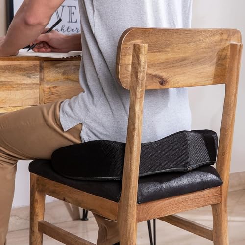 Image of Araami Orthopedic Memory Foam Coccyx Seat Cushion for Tailbone, Sciatica, Lower Back Pain Relief-Ergonomic Cushion for Office /Home Chair & Wheelchair Piles seat(17.5 X 16 X 3.5)