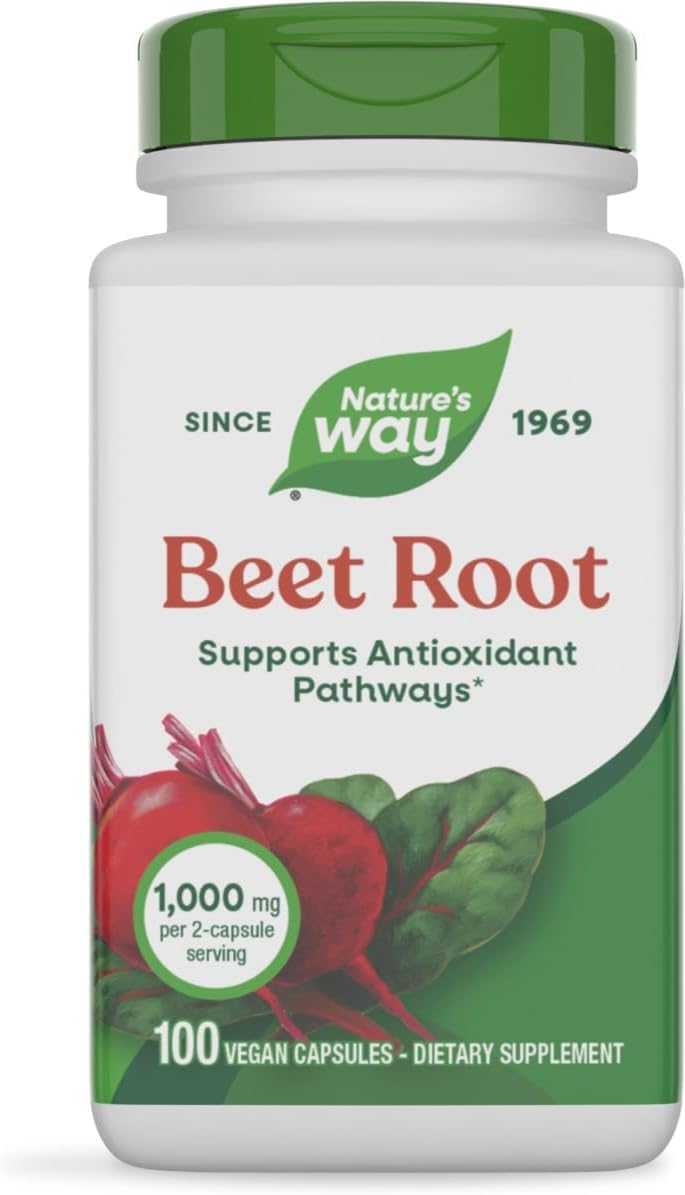 Nature's Way Beet Root 500 mg, 100 Vegetarian Capsules, Pack of 3