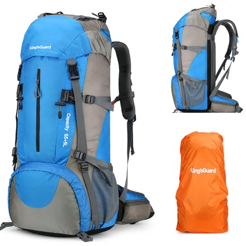Image of King'sGuard 70L Hiking Backpack with Rain Cover Lightweight Waterproof Travel Camping Backpack Large Backpacking Pack