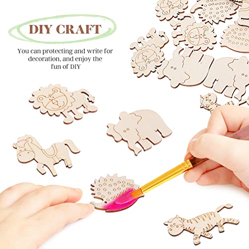 ABOOFAN 100Pcs Unfinished Wooden Animal Embellishments for Crafts DIY Cutouts for Scrapbooking Seasonal Decorations and Kids Projects - Image 3
