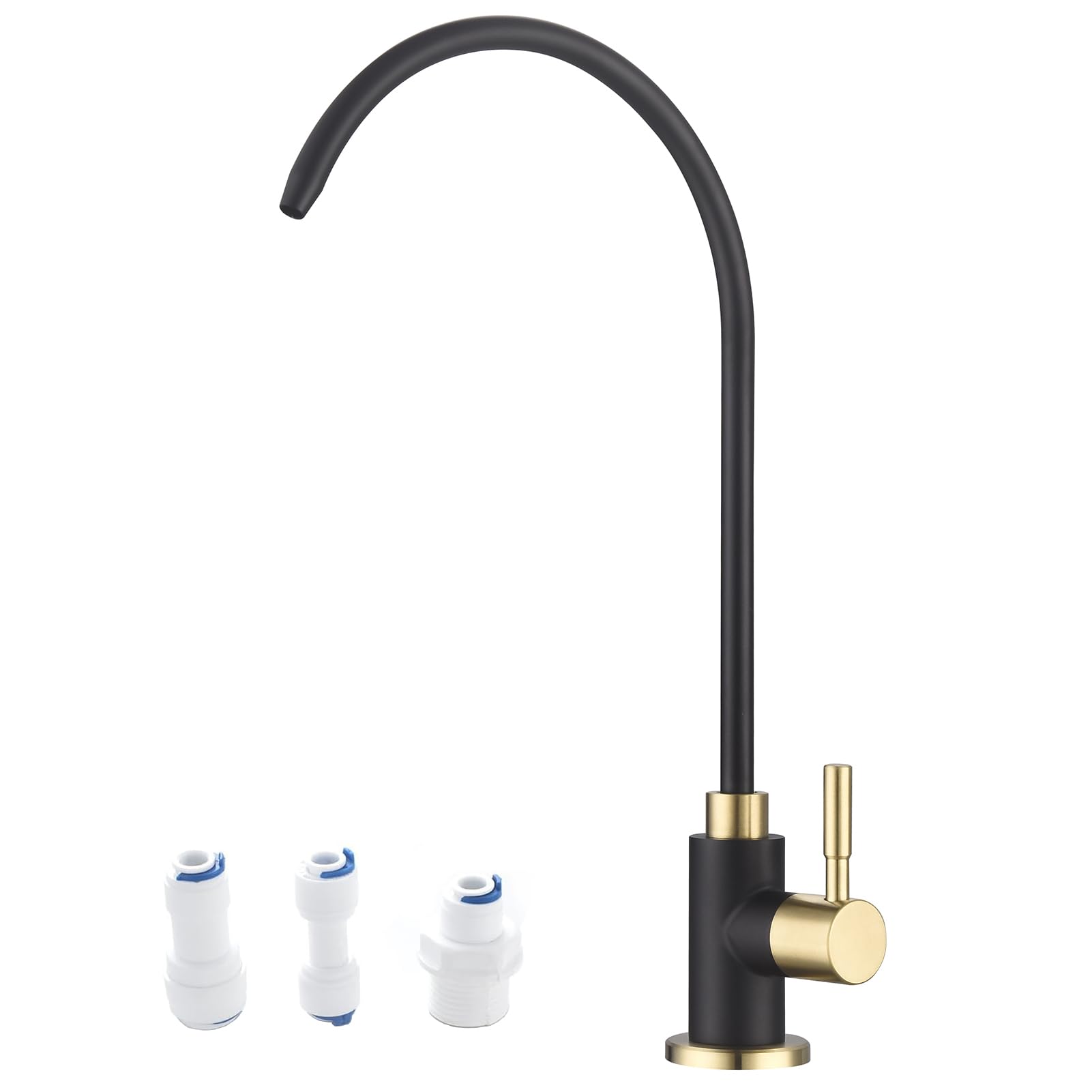 Apaix Drinking Water Faucet Black and Gold, Kitchen Water Purifier Faucet for Non-Air Gap Reverse Osmosis Water Filtration System, Matte Black and