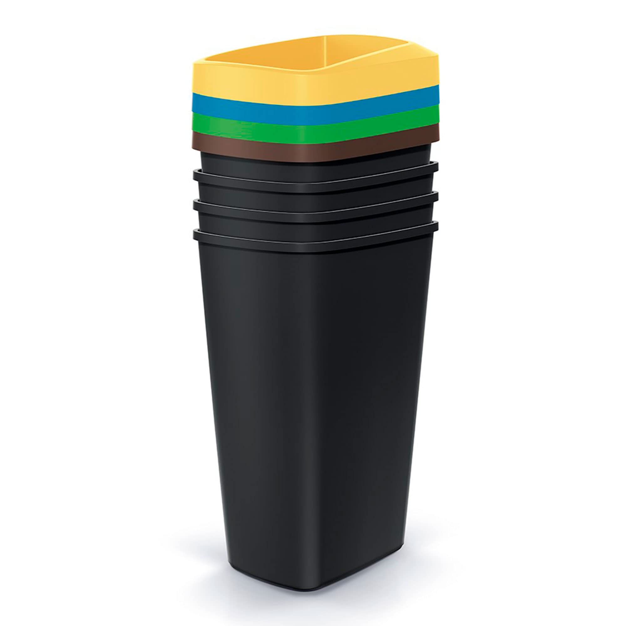 KEDEN Juego de 4 cubos de reciclaje de 45L cada