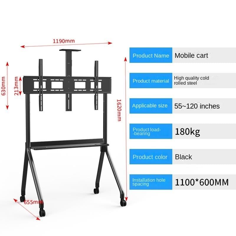 Soporte móvil ajustable para TV 55-120 pulgadas con ruedas miniatura 2