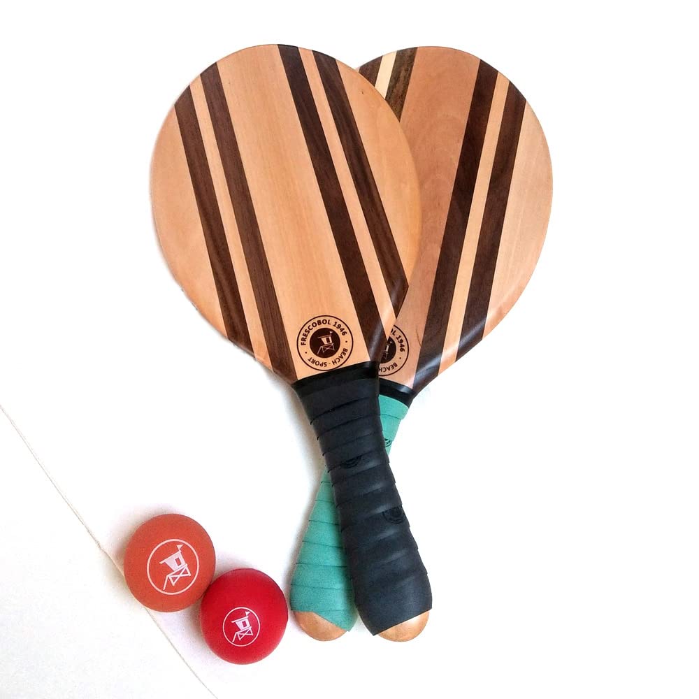 Premium Beach Racket | Frescobol Brazilian | Duo Colour Racket Set