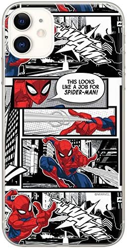 ERT GROUP Original Marvel Spider-Man TPU Case for iPhone 11, Liquid Silicone Cover, Flexible and Slim, Protective for Screen, Shockproof and Anti-Scratch Phone Case