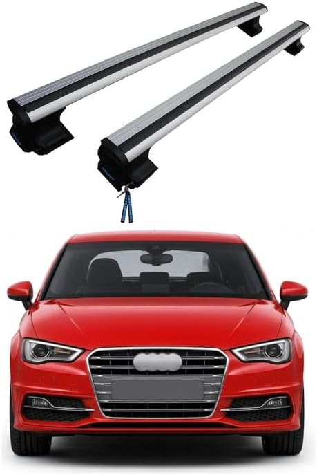 Roof Rack Cross Bars for Audi A3 Hatchback 2013-2025 120 CM, 75 Kg / 165 lbs Load, Cargo Carrier for Luggage, Kayak, Bike, Silver-Black