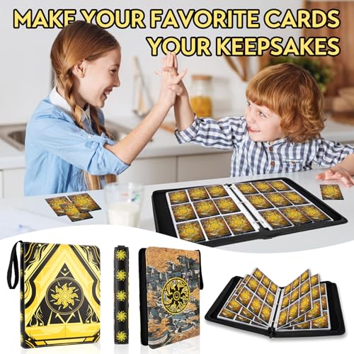 Image of 9 Pocket Card Binder for MTG /YGO /PTCG /Game Cards, Holds 900 Cards,Premium Card Collector Book for TCG Players,Toys Gifts for Kids(Yellow)