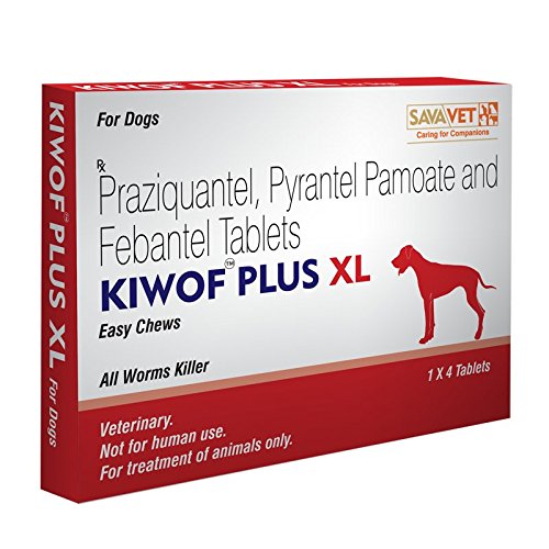Pampered Petz Kiwof Plus XL (Dewormer for Large and Extra Large Dogs) One Strip of 4 Tablets