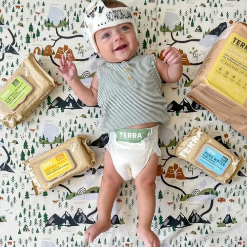 Image of Terra Bamboo Baby Wipes: Manuka Honey, 99.5% Pure New Zealand Water, 100% Biodegradable Bamboo Fiber, 0% Plastic, Unscented Baby Wipes for Sensitive Skin, 1 Pack of 70 Wipes