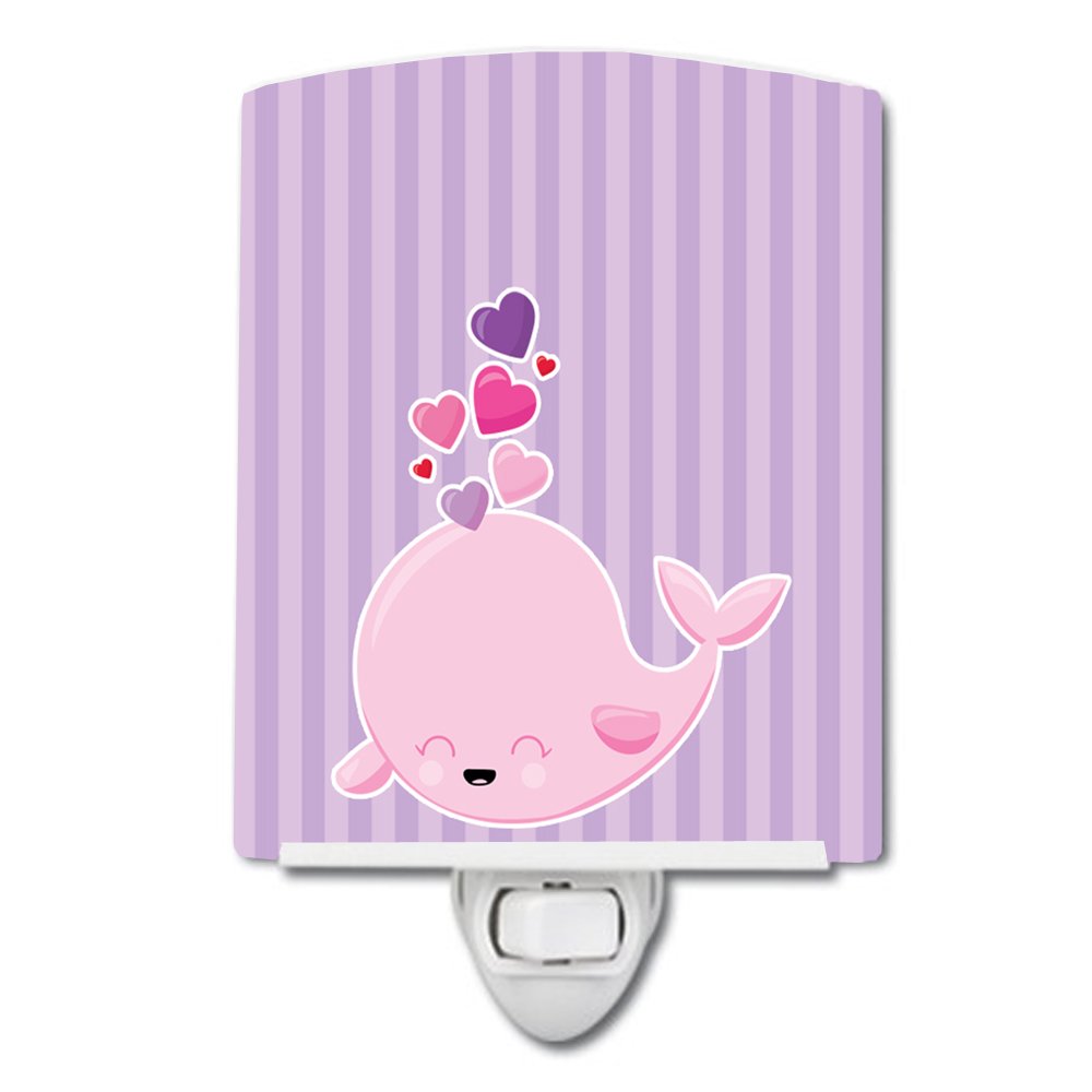 Carolines Treasures BB7134CNL Pink Whale Ceramic Night Light Compact UL-Certified Ideal for Bedroom Bathroom Nursery Hallway Kitchen 6x4x3