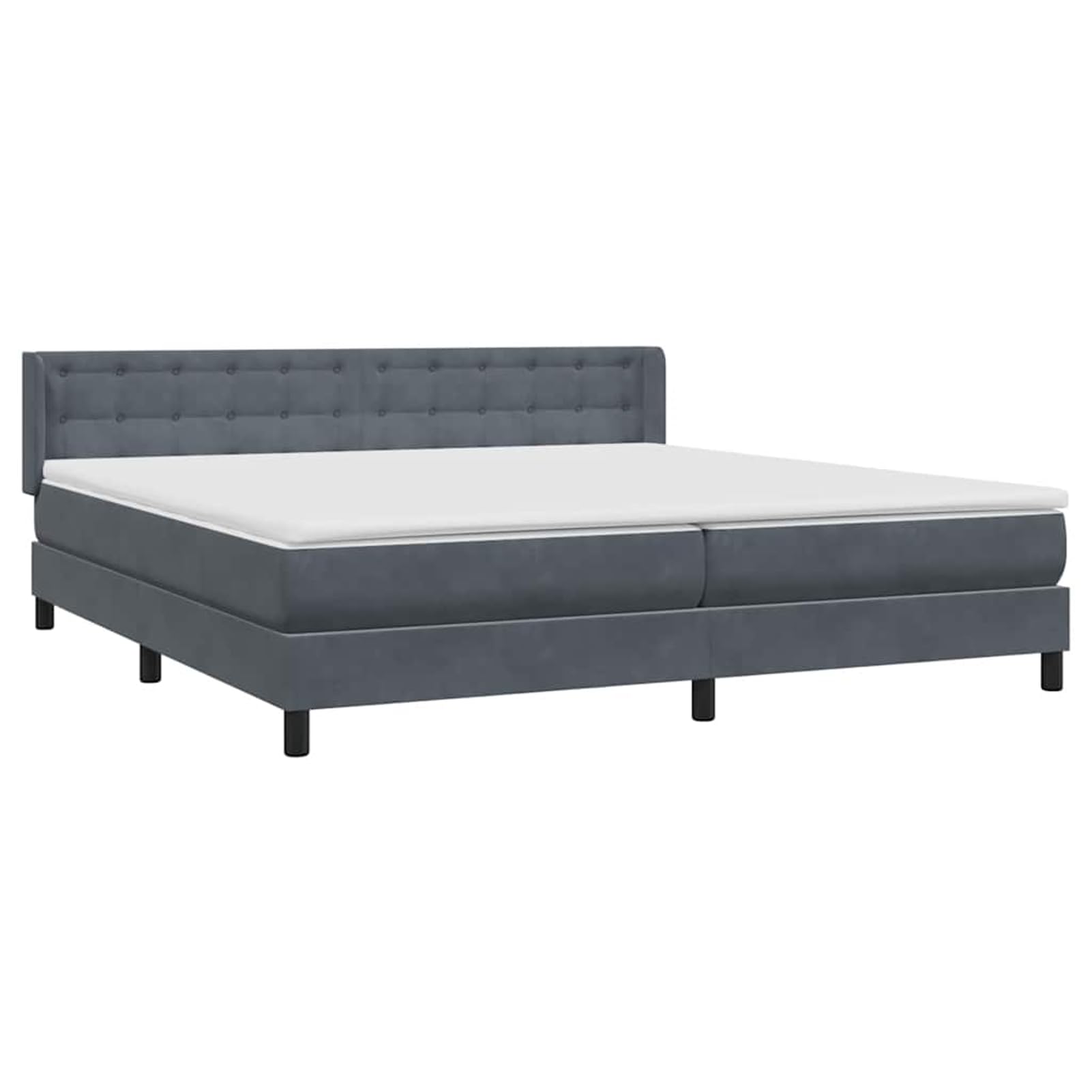 ATOMSTACK MAKER Letto a molle, 180 x 210 cm, con materasso a molle insacchettate, rivestimento in velluto grigio scuro, testiera regolabile in altezza e cuscino traspirante lavabile, per camera da