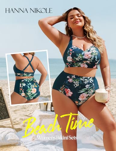 Hanna Nikole Womens High Waisted Bikini Sets Tummy Control Swimsuit Ruched Two Piece Bathing Suit2