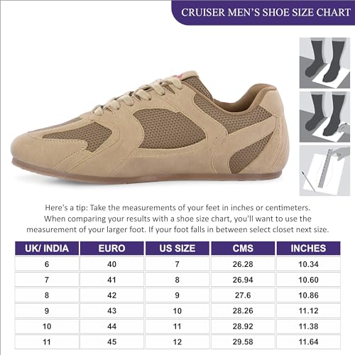 Image of Cruiser Sneaker for Men | Lightweight & Comfortable | Stylish Lace-Up Casual Footwear with Cushioned Insole | Perfect for Versatile Outfits (2646)