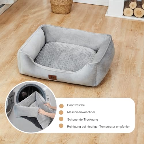Snocyo Hundebett Kleine Hunde, Katzenbett Flauschig und Kuschelig, Waschbar und Super Weiches Hundesofa Hundekissen, Gepolstert Hundematte, Grau, 55×45×16cm