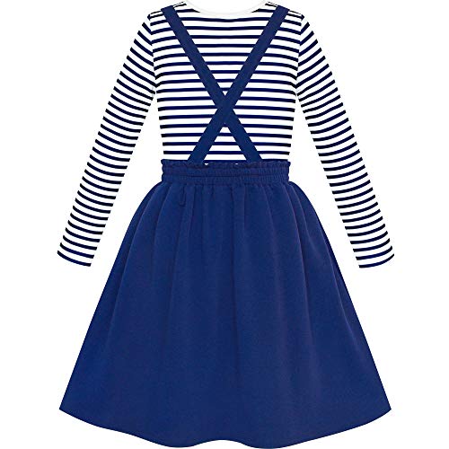 Image of 2 Pieces Set Girls Dress T-Shirt Suspender School