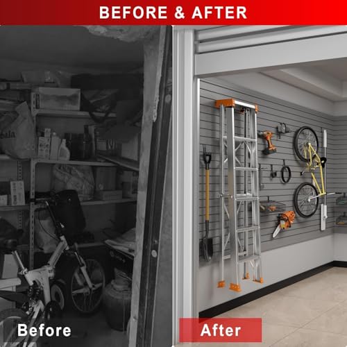 Ginchain PVC Slatwall Panel for Garage Wall Organizer, 4 x 4 ft, Grey by Ginchain - Used condition - Image 6