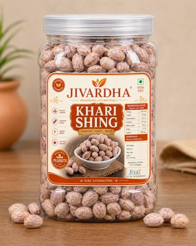 Image of Jivardha Healthy Khari Shing Peanuts 1kg | Crunchy Salted Groundnuts | Energy Boosting Snack | Freshly Packed Premium Quality Peanuts