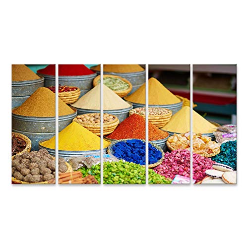 Tableau sur toile épices marché marocain islandburner pour cuisine