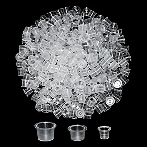 Tattoo Ink Cups - 300Pcs Mix Sizes Disposable Tattoo Ink Caps for Pigment Tattoo Kit, Tattoo Supplies, Tattoo Accessory (#9mm, 13mm, 15mm)