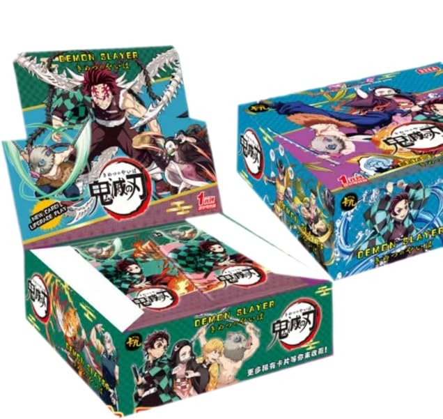 MIFKLMV Tarjetas de Comercio de Anime Booster Box Tarjetas 160 Piezas Demonn Slayer de Cartas de Anime, Cartas coleccionables para niños,Juego de Cartas para jóvenes, para Aficionados, niños y Adultos