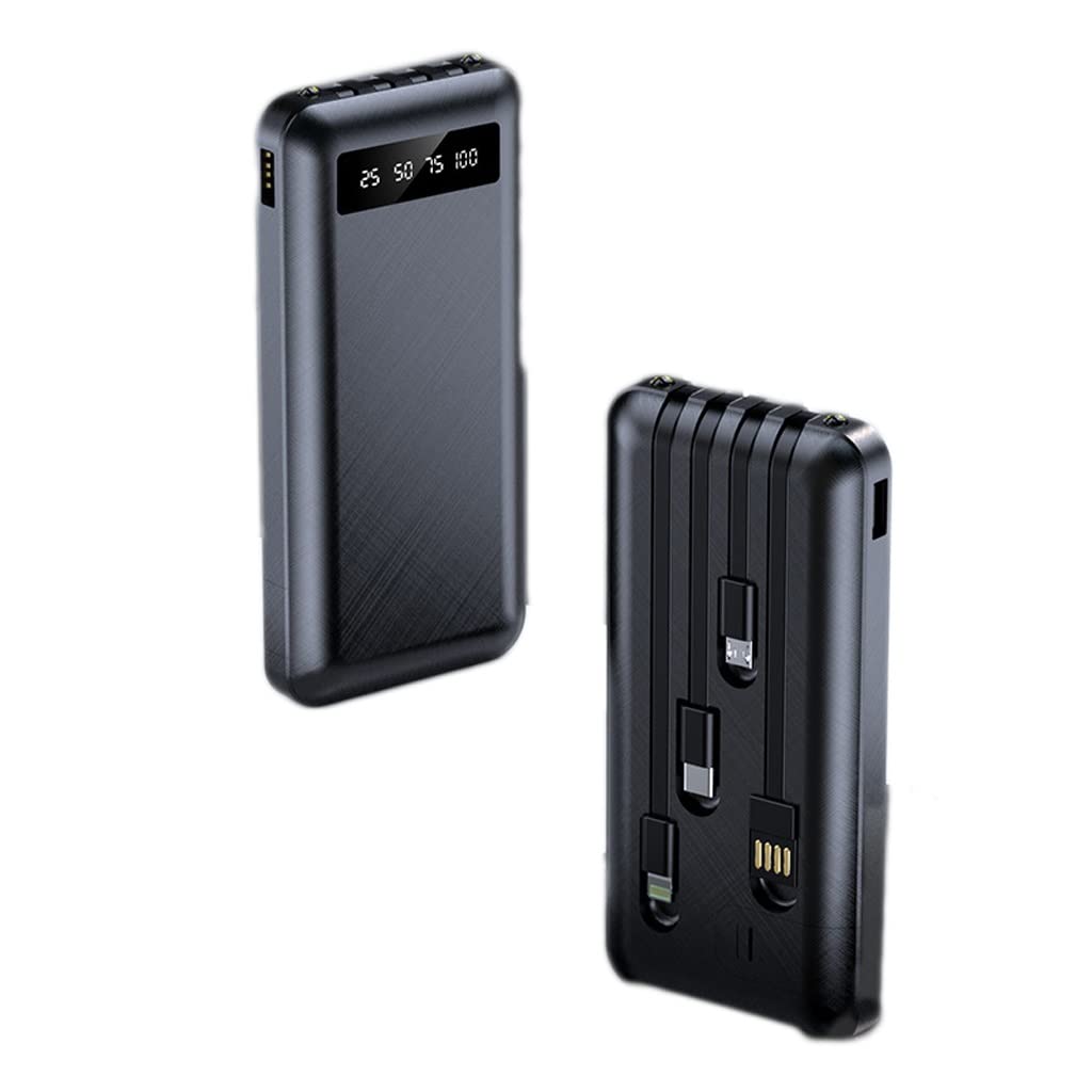 JJJ Mini Fast Charge jest wyposażony w Line Sharing Power Bank 20 000 mAh światło i przenośny powerbank o dużej pojemności (kolor: czarny, rozmiar: 10 000 mAh)