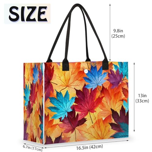 Pardick Tote Bag For Women Maple Leaf Autumn Travel Bag Reusable Grocery Bag Utility Tote For Work Shopping Pool Beach Bag for Gift Outdoor,A7542