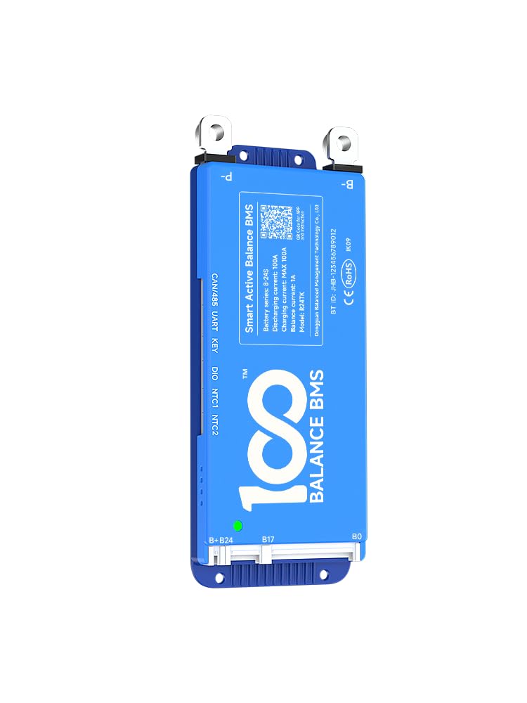 100BALANCE-Smart BMS Voll funktionsfähige Lithium-Batterieschutzplatine für Batterielade-/Entladesteuerung mit aktivem Balancing Bluetooth-Kommunikation (RS485/CAN+BT+UART, 100A 8-17S)