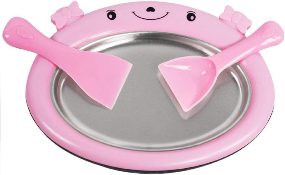 Sweet Spot Instant Ice creamer Maker,Stirring Frozen Pan Ice Roll Instant Ice Cream Maker for Kids Adult (Pink)