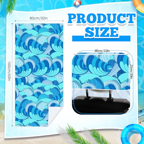 Image of Hahafelt 2 Pack Car Seat Towel Cover with Storage Bag, Waves