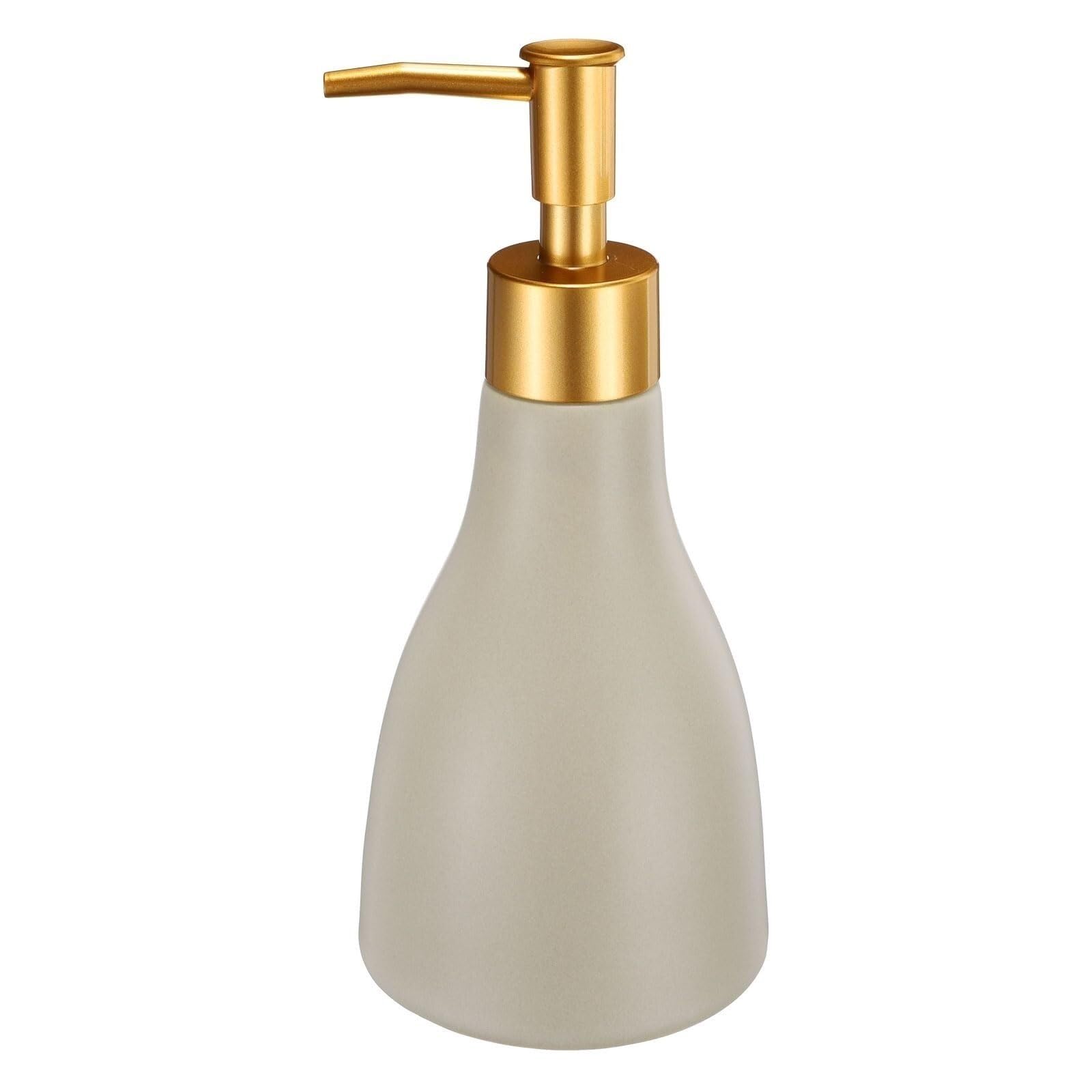 Empty Barthroom and Dish Soap Dispenser Hand and Dish Detergent Lotion With Pump Decor for Counter(Khaki)