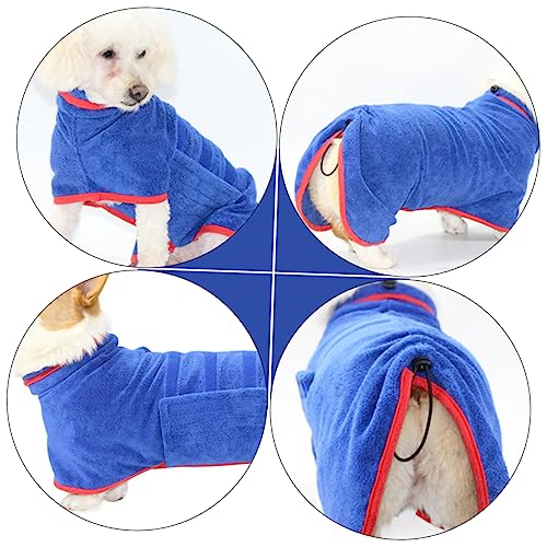 Didiseaon 2 Peças Roupão De Banho Para Animais De Estimação Absorvente Com Capuz Roupão Para Animais